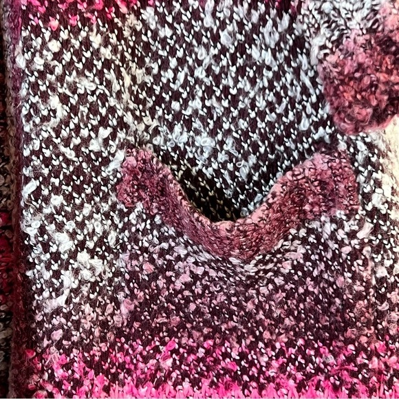 Torrid Women's Sweater 16 Pink White Open Front Oversize Short Sleeves Pockets - Picture 6 of 13